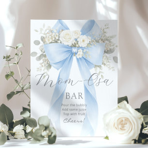 Momosa Bar Blå Band Floral Bubbly Bar Poster