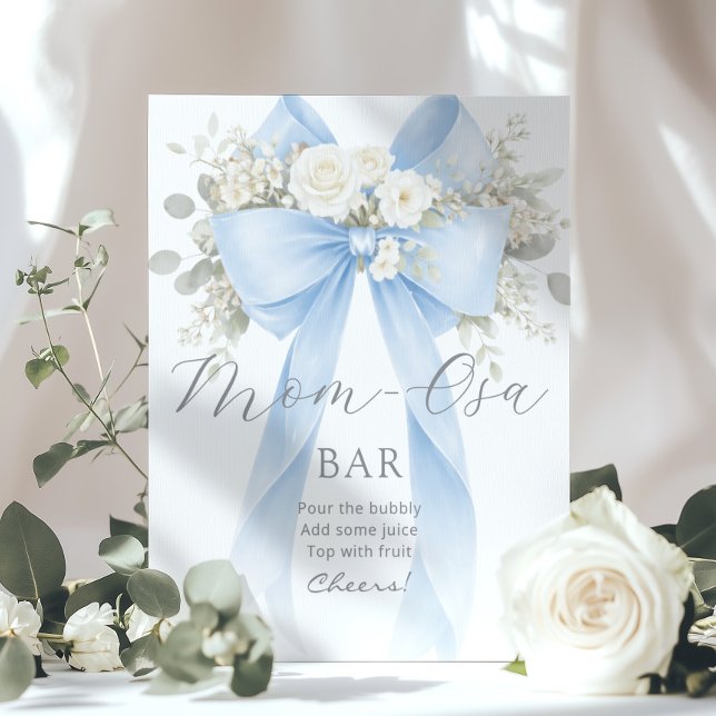 Momosa Bar Blue Bow Floral Bubbly Bar Poster (Skapare uppladdad)