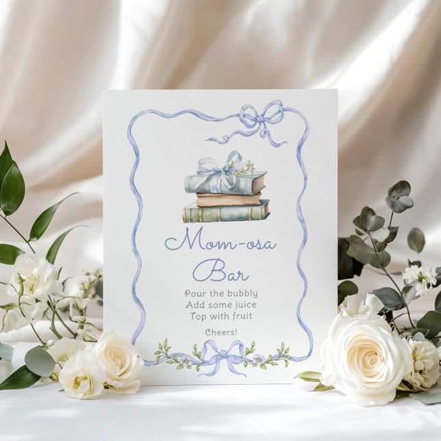 Momosa Bar Nytt kapitel Blå rosett baby boy baby s Poster (Skapare uppladdad)