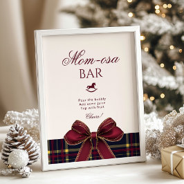 Momosa bar Red Bow Rocking Horse Plaid Poster