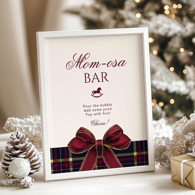 Momosa bar Röd Bow Rocking Horse Randig Poster (Skapare uppladdad)