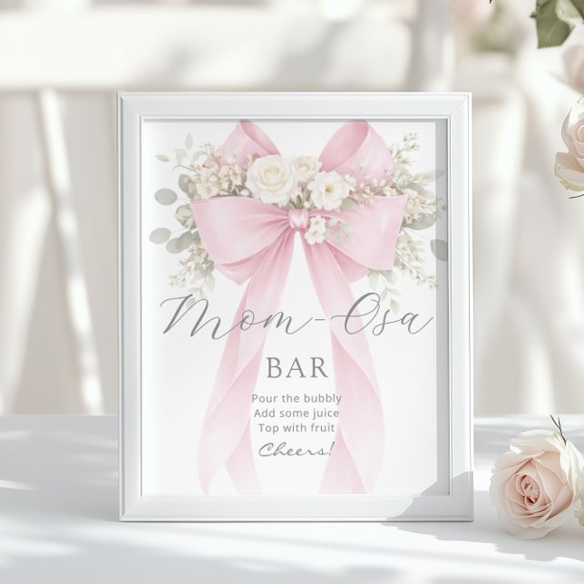 Momosa Bar Rosa Bow Floral Bubbly Bar Poster (Skapare uppladdad)