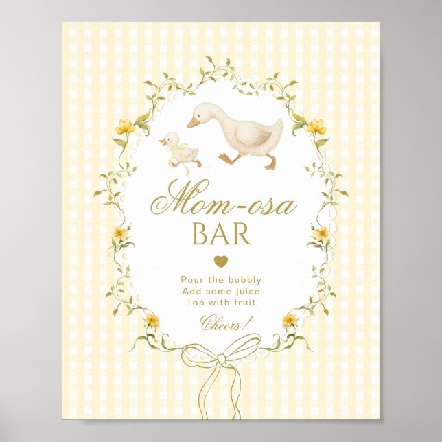 Momosa bar Silly Goose gender neutral gingham Poster (Framsidan)