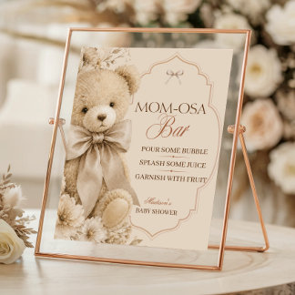 Momosa Bar skylt Beige Neutral Nallebjörn