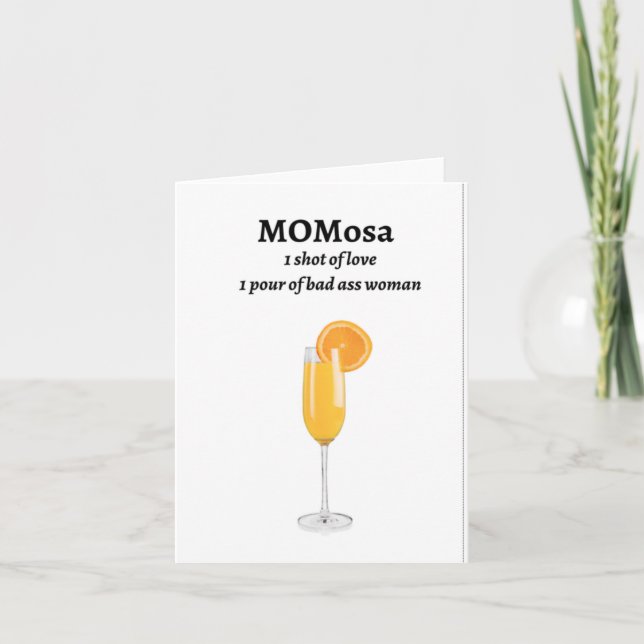 Momosa Mors dag Card, Drink Puns, Gift för Mamma Kort (Framsida)