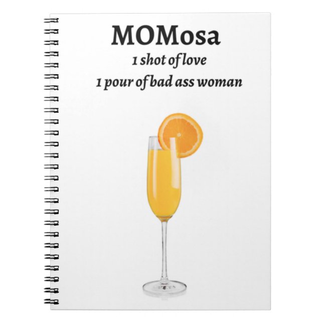 Momosa Mors dag, Drink Puns, Gift för Mamma Anteckningsbok (Framsidan)