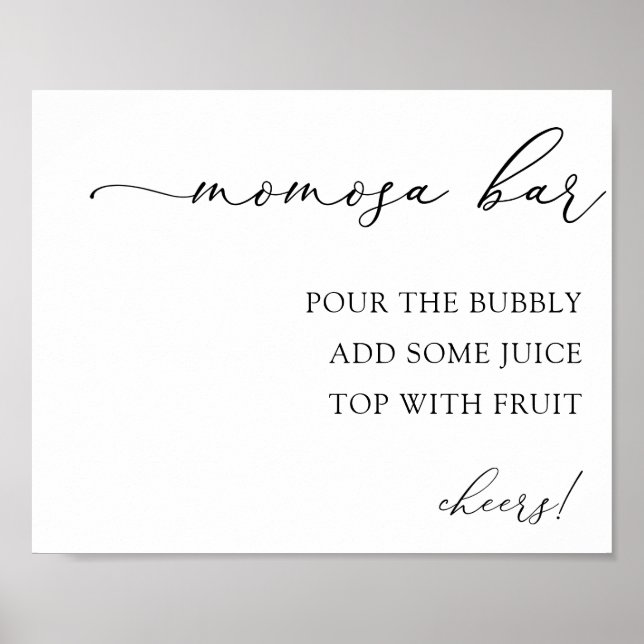 Momosa Pub Baby Shower Drink-tecken Poster (Framsidan)