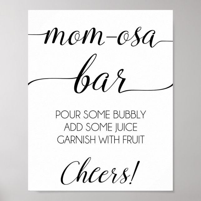 Momosa Pub Baby Shower Sign Poster (Framsidan)