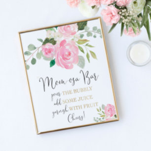 Momosa pub babydusch rosa guld poster