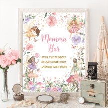 Momosa Pub Blommigt Fairy Garden Flicka Sign