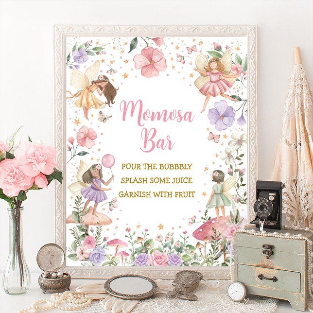 Momosa Pub Blommigt Fairy Garden Flicka Sign Poster (Skapare uppladdad)