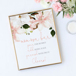 Momosa pub blommigt lelies babydusch poster