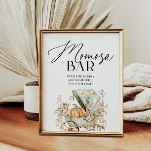 Momosa Pub Fall Little Pumpkin Baby Shower Poster