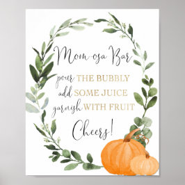Momosa pub faller pumpor från grenery guld babydus poster