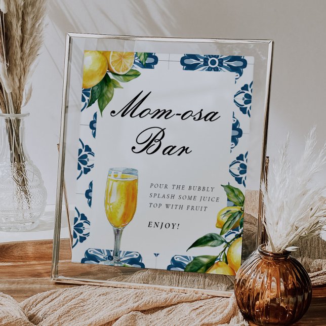 Momosa Pub Lemon Positano Baby Shower-skylt Poster (Skapare uppladdad)