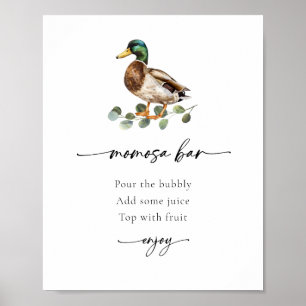Momosa Pub Mallard Anka Baby Shower-skylt Poster