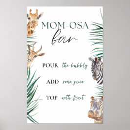 Momosa Pub Sign Safari Jungle Baby Shower Poster