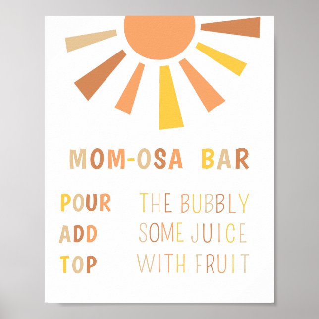 Momosa Pub skriver ut Sunshine Baby Shower Poster (Framsidan)