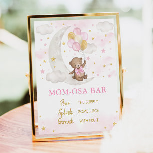 Momosa Pub undertecknar Måne Nalle Rosa Guld Bubba Poster