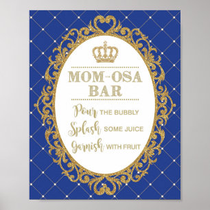 Momosa Pub undertecknar Royal Blue Guld Prince Mim Poster