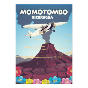 Momotombo Nicaragua-vulkanen färdas i tryck. Fototryck