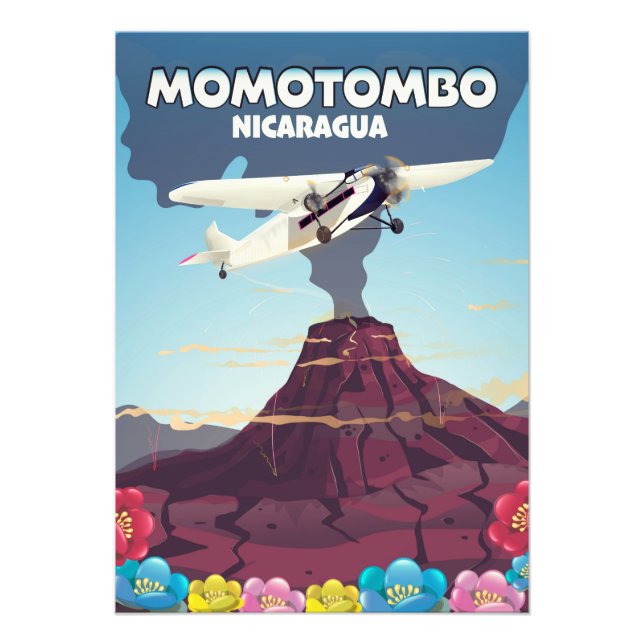 Momotombo Nicaragua-vulkanen färdas i tryck. Fototryck (Framsidan)