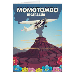 Momotombo Nicaragua-vulkanen färdas i tryck. Hälsningskort