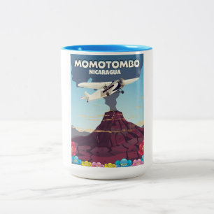 Momotombo Nicaragua-vulkanen färdas i tryck. Två-Tonad Mugg