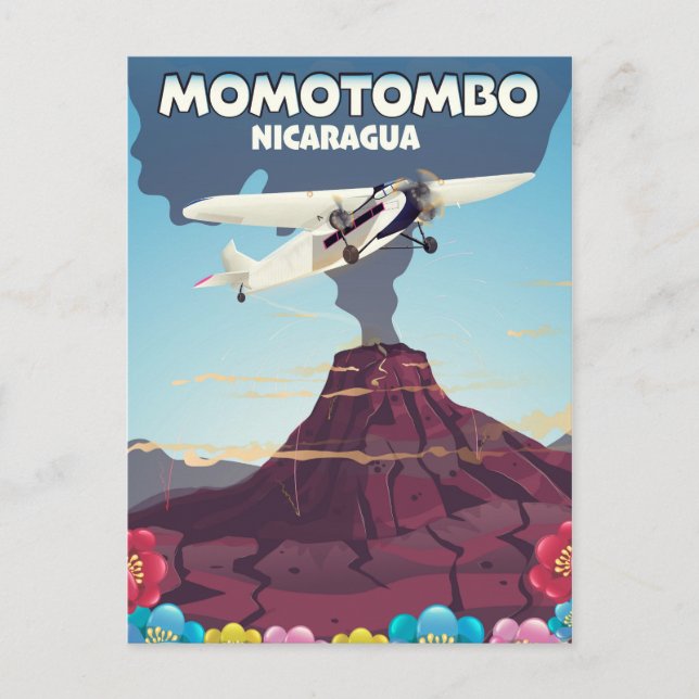 Momotombo Nicaragua-vulkanen färdas i tryck. Vykort (Framsida)