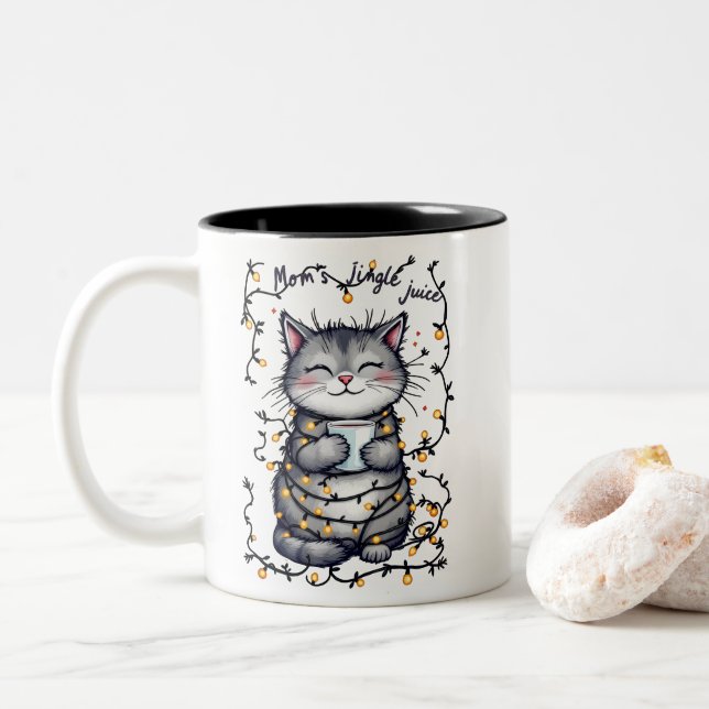Mom's Jingle Juice  Två-Tonad Mugg (Med munk)