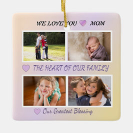 Mom's Joy - Pastel 4 Photo Tribute Julgransprydnad Keramik