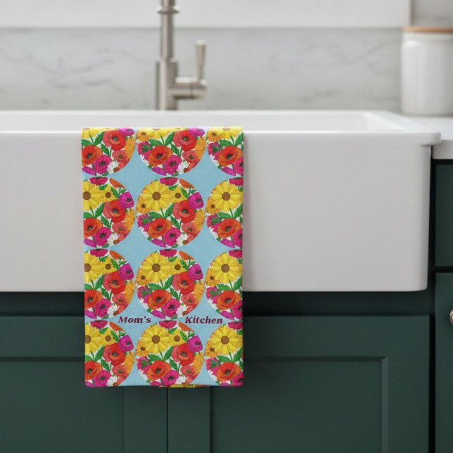 Mom's Kitchen Retro Flower Dopamine Decor Kökshandduk (Retro Kitchen Mother's Day,
Maximalist Dopamine Decor gift by Darling & May)
