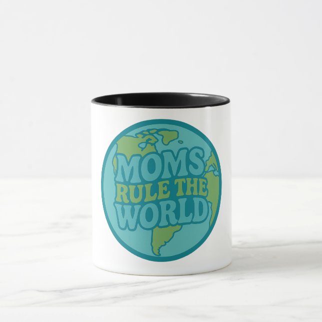 Moms Rule the World Groovy Globe Mugg (Center)