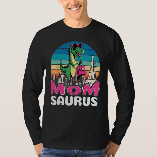 Momsaurus t Rex Dinosaur Mamma Saurus Familj Shirt (Framsida)