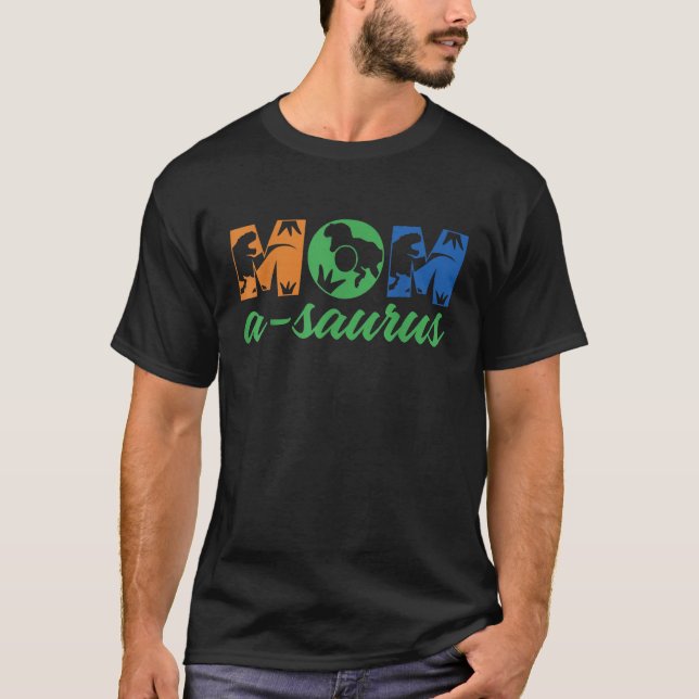 Momsaurus t Rex Dinosaur Mamma Saurus Family Match Shirt (Framsida)