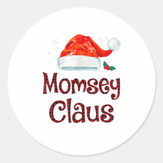 Momsey Claus Tee jul Pajama Runt Klistermärke