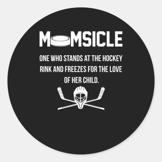 Momsicle Hockey MAMMA Runt Klistermärke (Framsida)