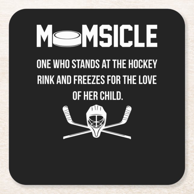 Momsicle Hockey MAMMA Underlägg Papper Kvadrat (Framsidan)
