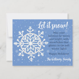 Momskort för snöflingor Önskemål Helgdag Julkort