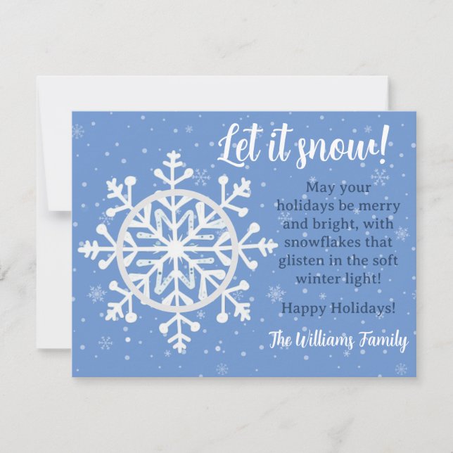 Momskort för snöflingor Önskemål Helgdag Julkort (Framsida)