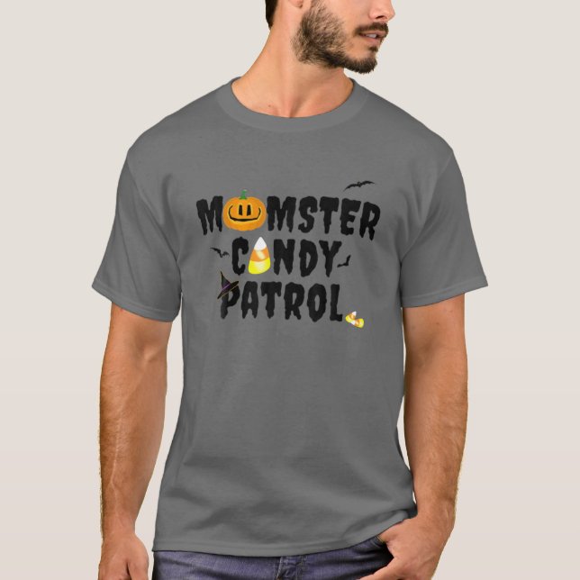 Momster Candy Patrol Women Funny Mamma Halloween T Shirt (Framsida)
