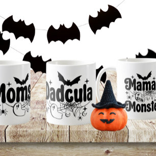 Momster, Dadcula och Mamma Monster Matching Kaffemugg