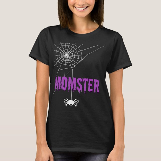 Momster Dripping Blood Font and Spider T Shirt (Framsida)