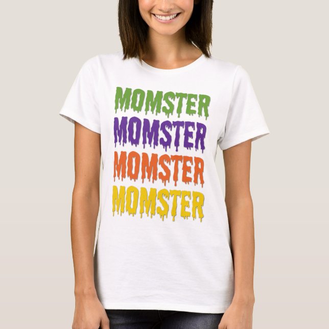 Momster Dripping Font Generic Halloween Costume T Shirt (Framsida)