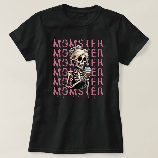 Momster Funny Mamma Halloween T Shirt (Design framsida)