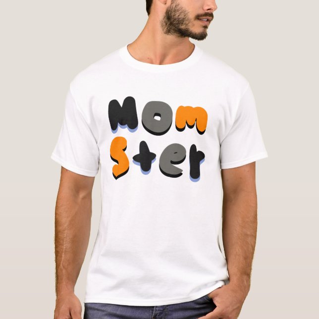 Momster Groovy Bubbelbokstäver T Shirt (Framsida)