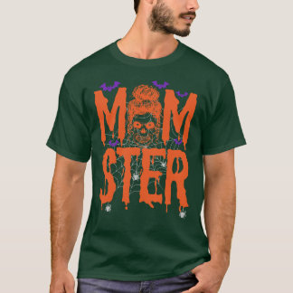 Momster Halloween Costume Skull Mamma Messy Hair B T Shirt