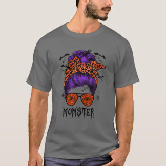 Momster Halloween Costumes Mor Spider Messy Bun T Shirt