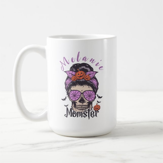 Momster Halloween Gift för Mamma Kaffemugg (Vänster)