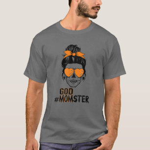 Momster Halloween Godmamma Messy Bun Hair Skull Ma T Shirt